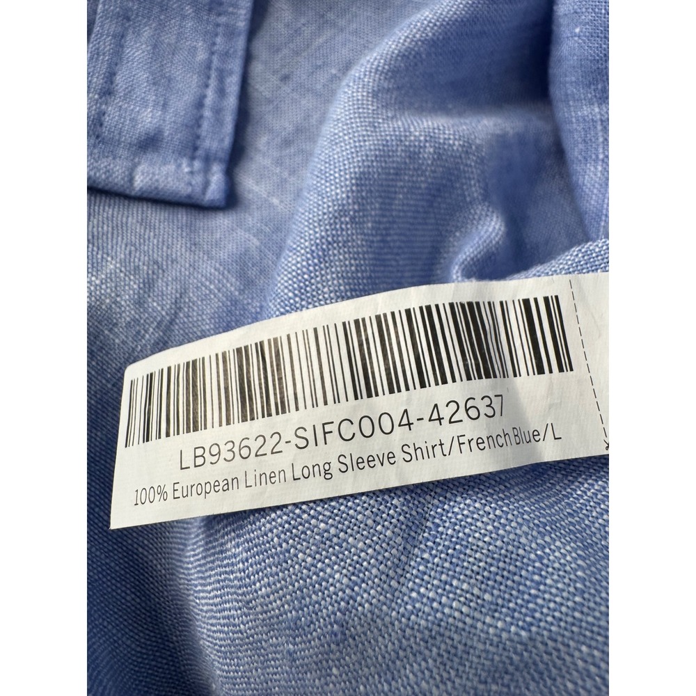 Quince 100% European Linen Long Sleeve Shirt French Blue Size L NWT - Picture 5 of 9